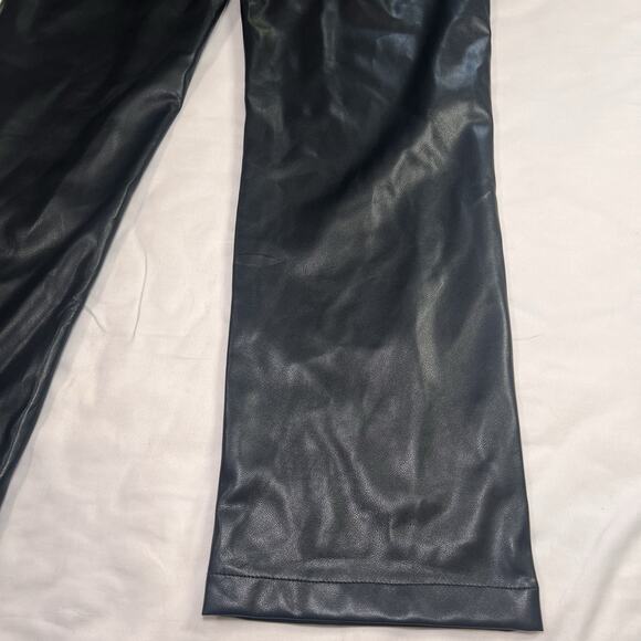 7 FOR ALL MANKIND PANTS Women Size L Black Faux Leather 5-Pocket Classic NEW NWT - Picture 15 of 16